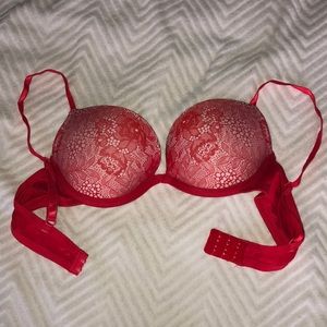 Red Floral Lightly Lined Bra